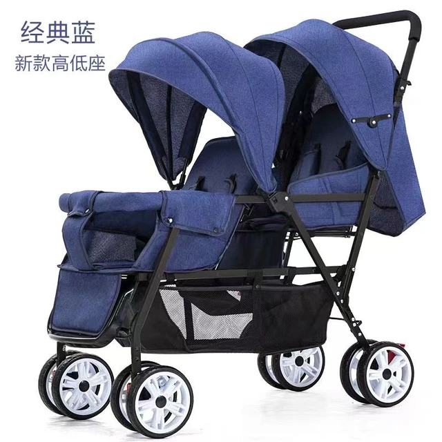 Cochecito De Bebé Gemelo, Carrito Delantero Y Trasero, Carrito Grande De Bebé  Doble, Cochecito De Dos Ruedas, Puede Sentarse, Correo Gratis - Carrito De  Bebé Múltiple - AliExpress