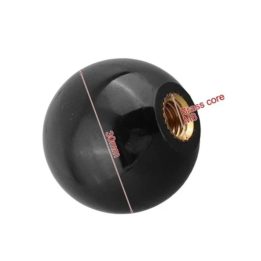 Mechanical Equipment Handles Machine Tool Knobs 5Pcs Round Ball Bakelite Lever Knob M5/6/8/10/12 Female Thread Black Ball Handle Printing Electronic Equipment Machine Tool