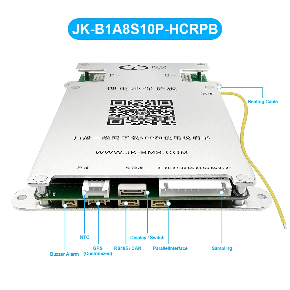 JKBMS V19 Smart BMS 4S-8S BT RS485 Wärme CAN Parallel Summer 2A Active Balance BMS für Li-Ion Lifepo4 Lto Batterie 100A 200A 300A – Detail 3