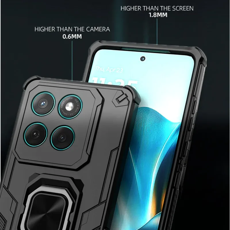 Enhanced Armor Case with Magnetic Ring Bracket and Lens Protection - Shockproof Design