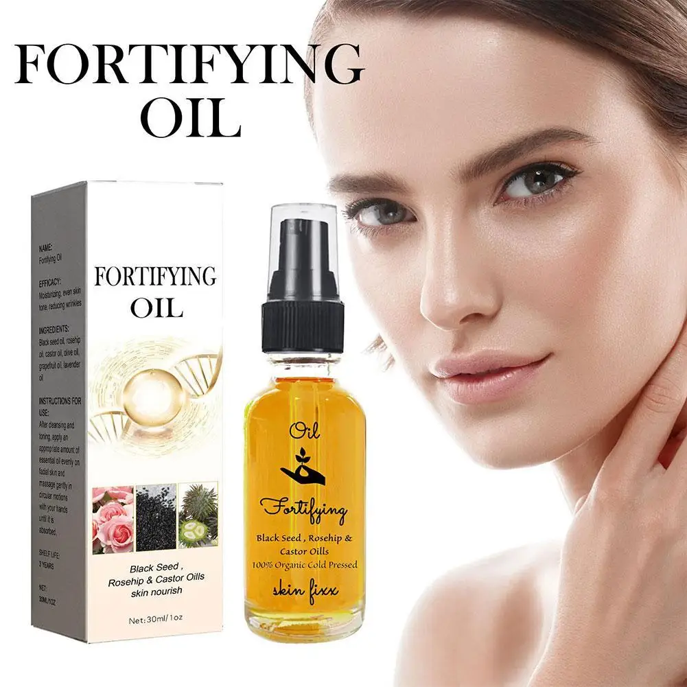 

New 30ml Facial Moisturizer Organic Castor Oil Black Seed Face Serum Natural Nourishing Hydrates Skin Care