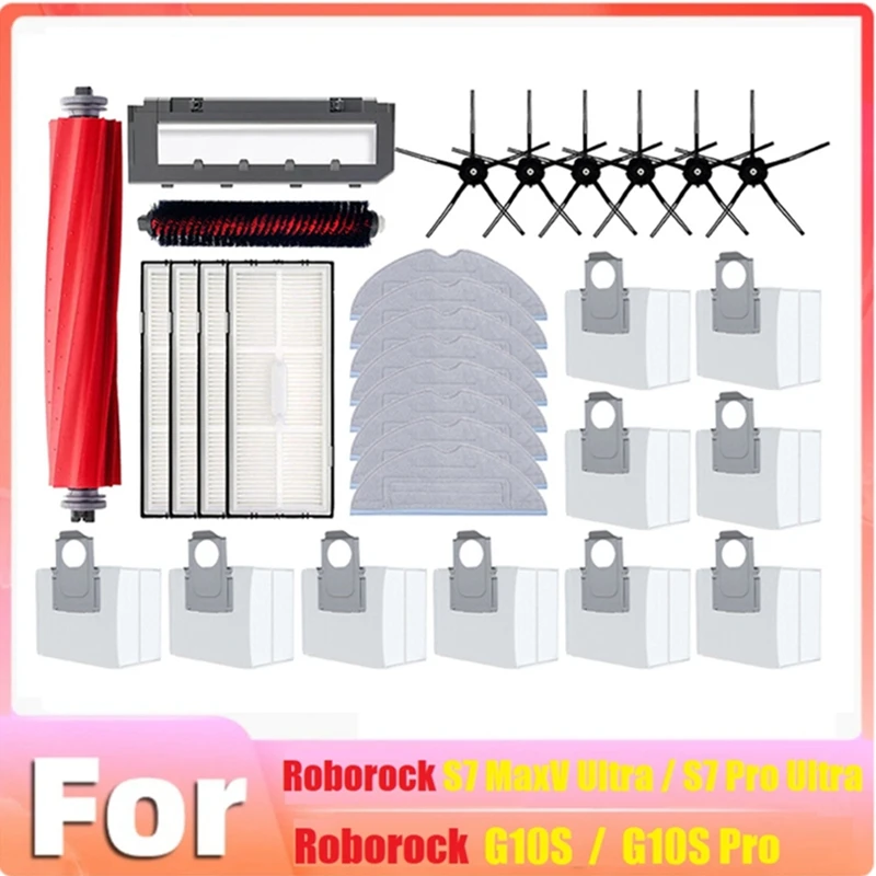 

For Roborock S7 Maxv Ultra/S7 Pro Ultra / S7 Maxv Plus G10S/ G10S PRO Robot Vacuum Cleaner Replacement Parts 31PCS