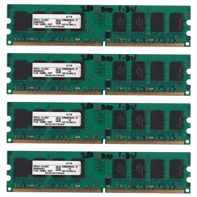 데스크탑 DIMM 메모리 RAM, AMD(2GB/800 W) 용, 4X 2GB DDR2 PC2-6400, 800Mhz, 240 핀, 1.8V