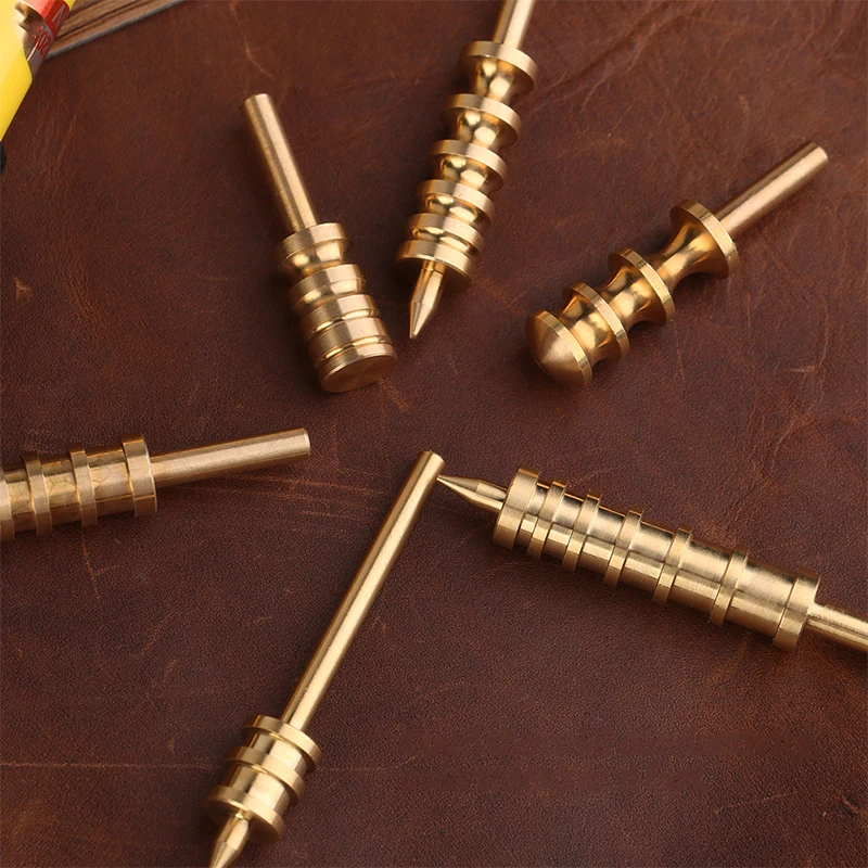 Fenrry 1Pcs 순수 황동 가죽 Burnisher 지적 또는 플랫 팁 가죽 인감 가장자리 도구 뜨거운 전기 철 DIY 가죽 공예 도구