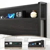 Lift Up Storage Bed Frame, Wooden Platform Bed Frame with Lifting Storage & Charging Station, No Spring Box Needed/Noise Free 4