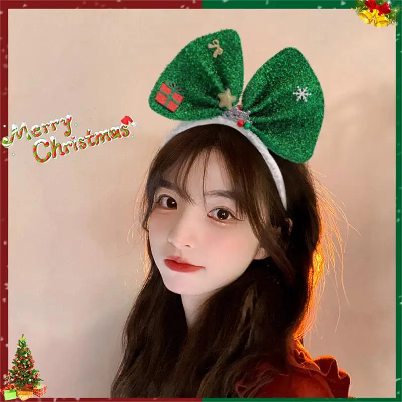 Merry Christmas Headbands Cute Xmas Santa Elk Antlers Headband Hair Hoop Chrismas Tree Bow Hair Accessory New Year Gifts Navidad