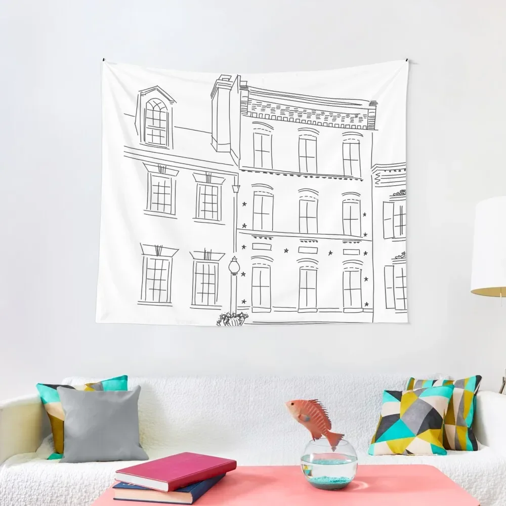 

M Street Georgetown Tapestry Custom Room Decor Korean Style Aesthetic Room Decoration Art Mural Tapestry