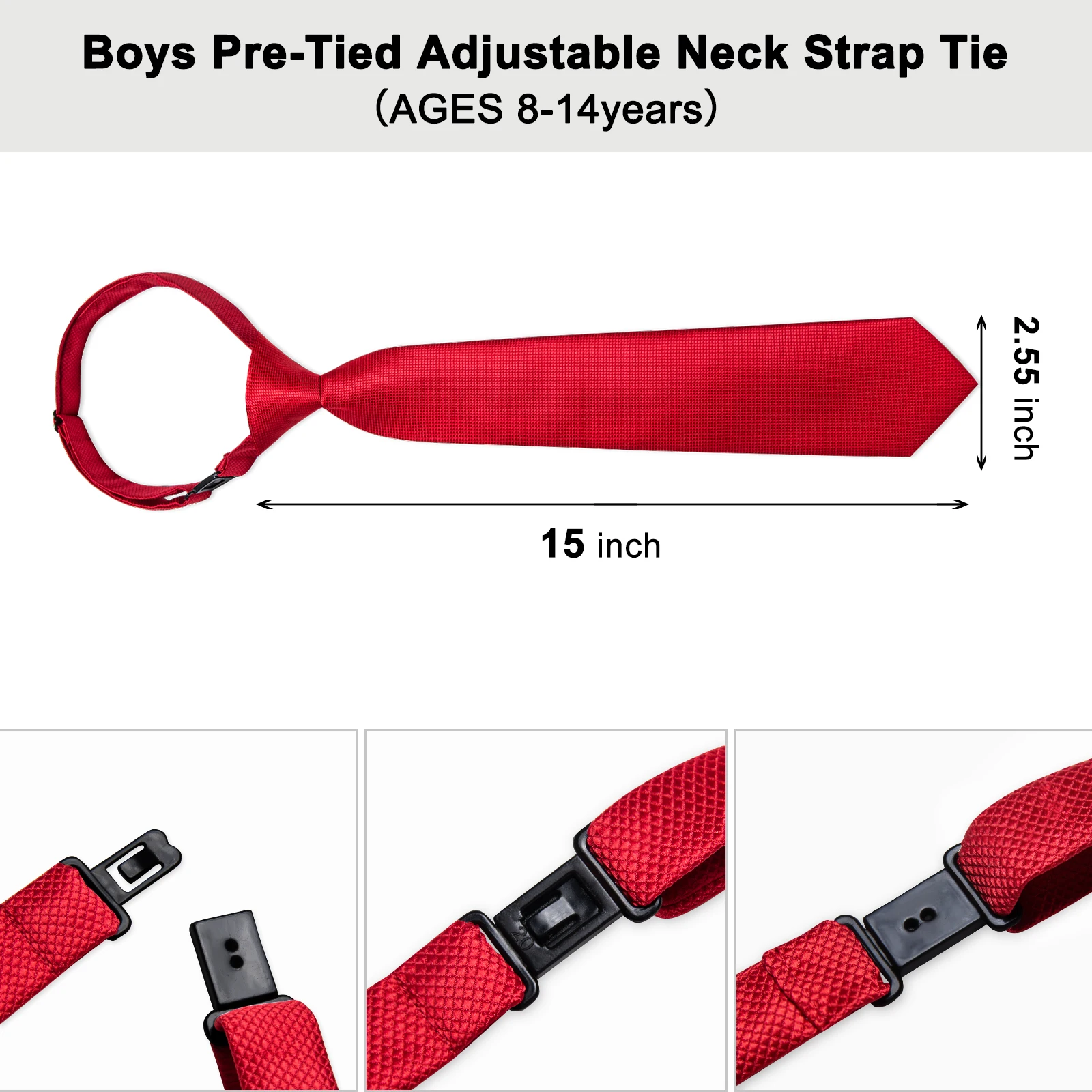 38*6cm Kids' Small Size Neck Tie Fashion School Skinny Neckwear Easy To Wear Simple Lazy Slim Student Tie