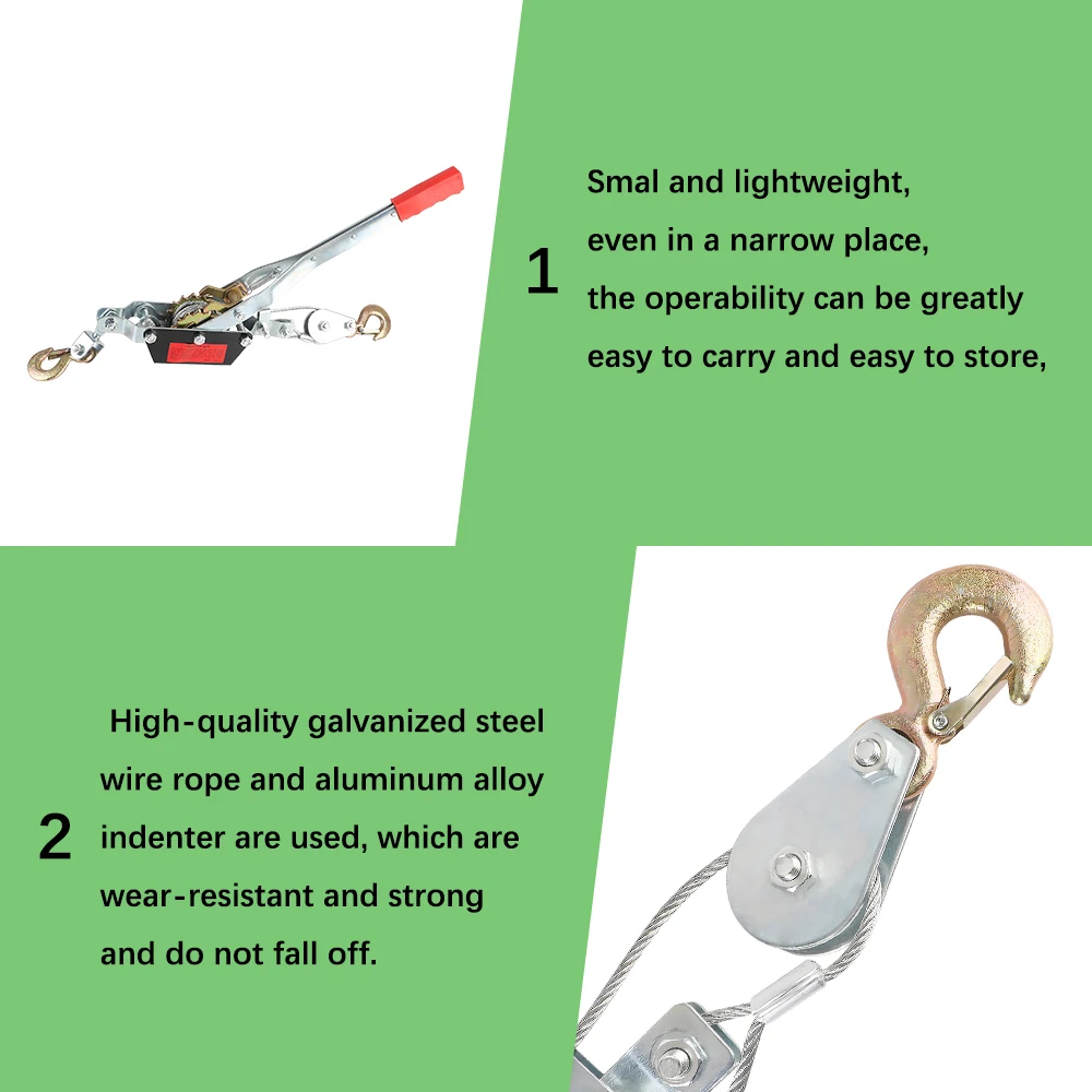 Winch Fastener Rope Rope Tensioner 2T 2m Wire Manual Tensioner Car accessories Ratchet Double Hook For Car Cargo