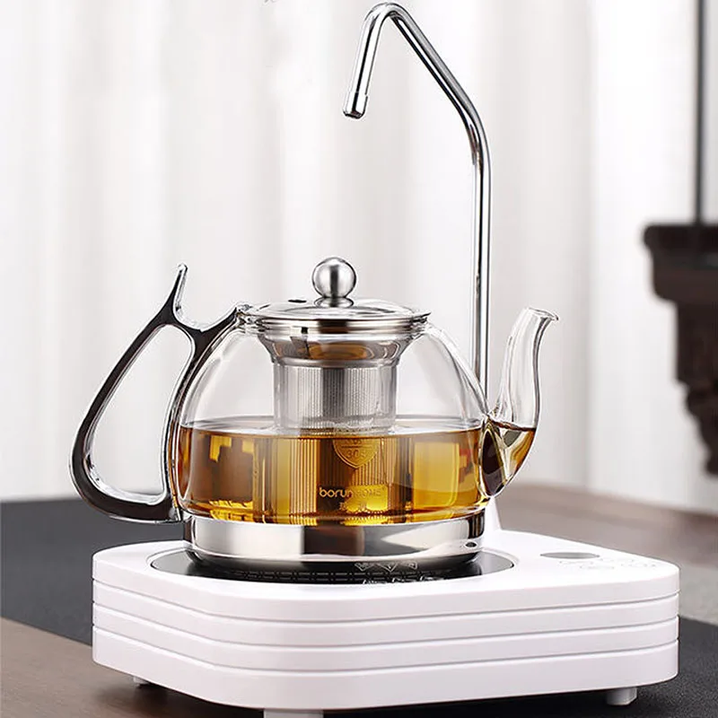 Grey Colored Tea Pot Set Induction Cooker Microwave Oven Stove Heating  Glass Tea Pot with Glass Infuser and Wooden Handle - China Teapot and Tea  Set price