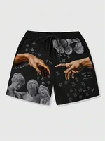 Statue Of Goddess Pattern Men Short Pants 3D Print Hand Loose Casual Harajuku Beach Shorts Sport Quick Dry Swim Trunks 1