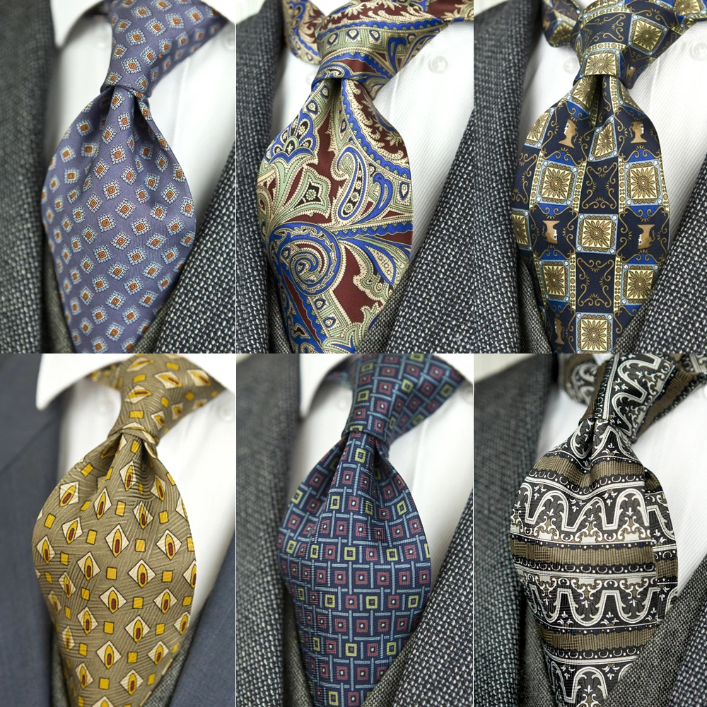 Mens Neckties Ties Printed Geometric Multicolor Silk New 