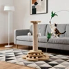 1 Set Durable Solid Wood Cat Scratching Post with Toys, Sisal Board & Interactive Turntable, Prevents Furniture Damage 5