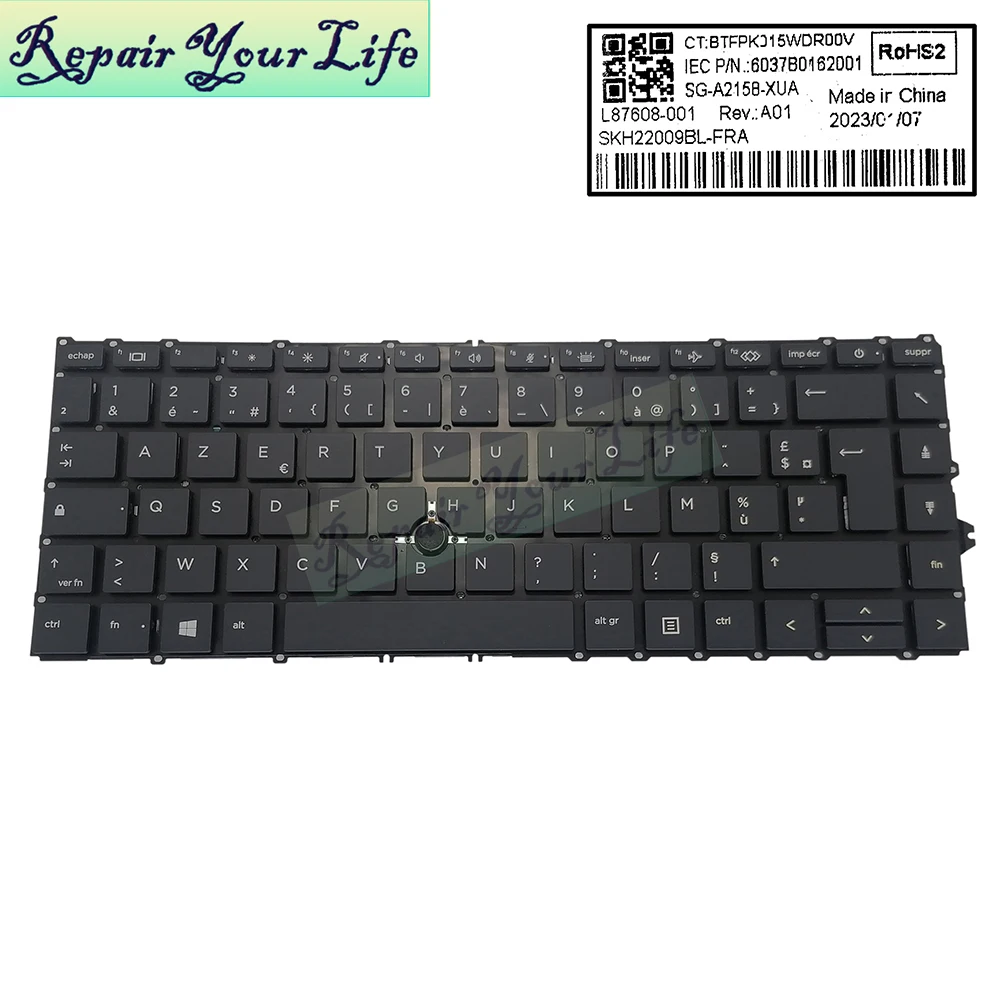 

UK PT-BR Spanish French AZERTY Backlit Keyboard for HP EliteBook 745 G7 G8 ZBook Firefly 14 G7 L87608-001 Replacement Keyboard