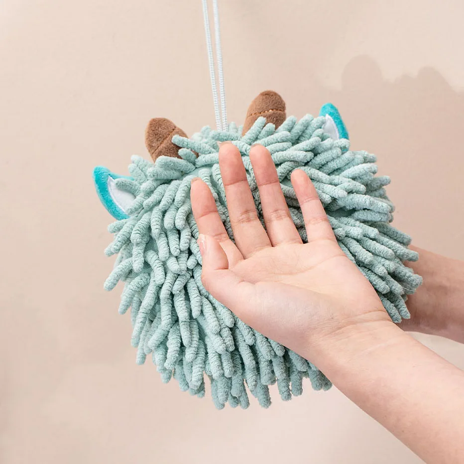 Chenille Hand Towels Kitchen Bathroom Hand Towel with Hanging Loops Quick  Dry Soft Absorbent Microfiber Towels Animal Hedgehog