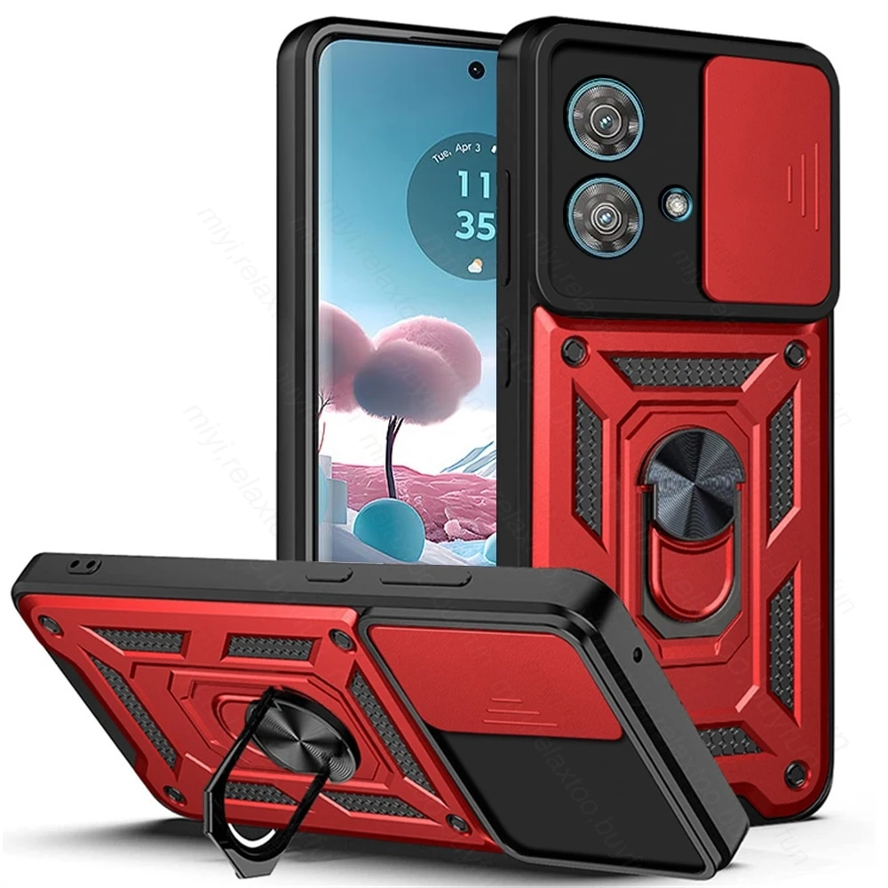 Edge40Neo Case Armor Custodie Per Lenti Slider Antiurto Per Motorola Edge 40 Neo 5G Magnet Holder Ring Protect Fundas Moto Rola Edge40