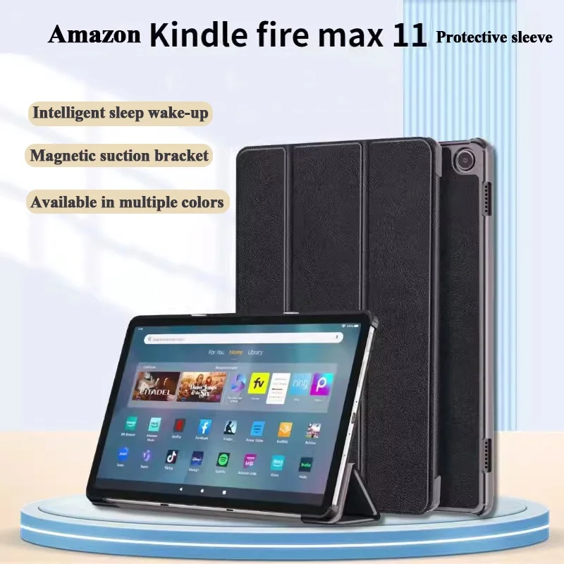 

Case For Amazon Fire Max 11 2023 13th Flip Stand PU Protective Smart Cover For Fire Max 11 2023 13th Tablet Cases