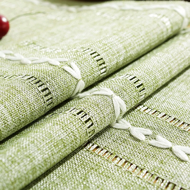 Boho Green Tassel Table Runner 5