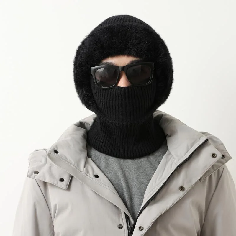 Hot Sale Men Balaclava Hat Full Cover Style Winter Warm Hat Outdoor Windproof Thicken Knit Beanie Hat Winter Warm Cap