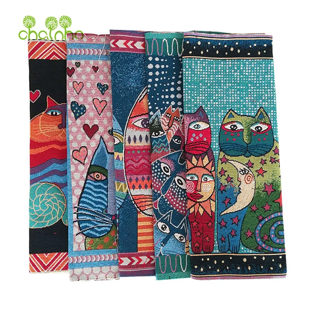 Chainho,Yarn Dyed Jacquard Cotton Linen Fabric,DIY Sewing & Quilting Accessories,Cushion,Pillow,Bags Material,1 Piece,48x48cm