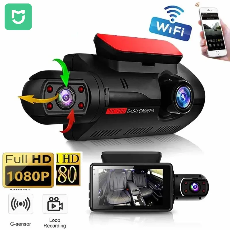 

XIAOMI MIJIA HD 1080P Dual Lens Dash Cam for Cars BlackBox Car Video Recorder with WIFI Night Vision G-sensor Loop Recording Dvr