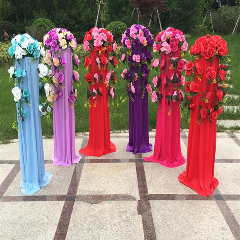 

New Wedding Decoration Road Cited Flower Roman Column Sets For Party Shopping Mall Hotel Opening Props 4 Pcs