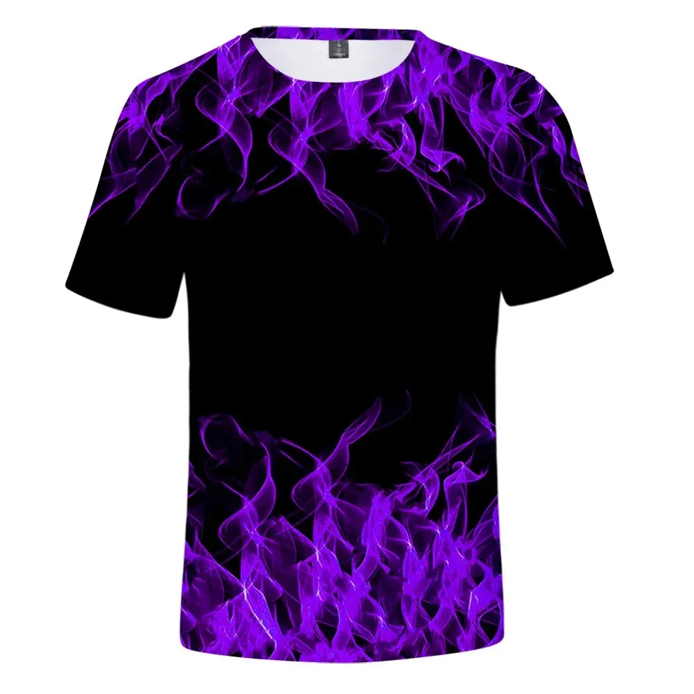 Colorful Flame 3D Printed T Shirt Women Men Summer Fashion O-neck Short Sleeve Funny Tshirt Hipster Cool Graphic Tees Streetwear