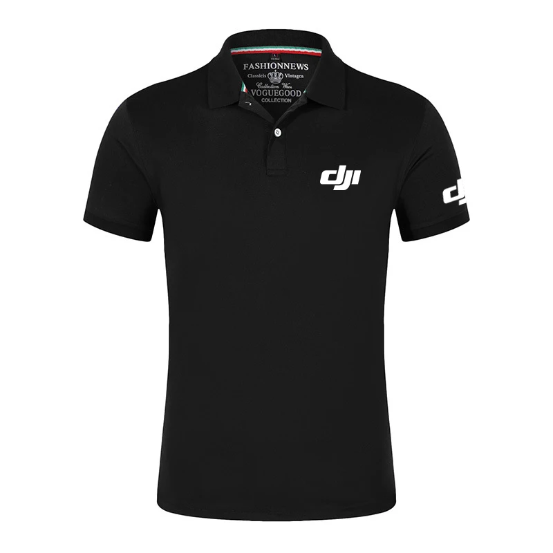 2024 Harajuku Dji Professional Pilot Drone New Summer Polo Shirt Men High Quality Short Sleeve Business Comfortable Casual Tops