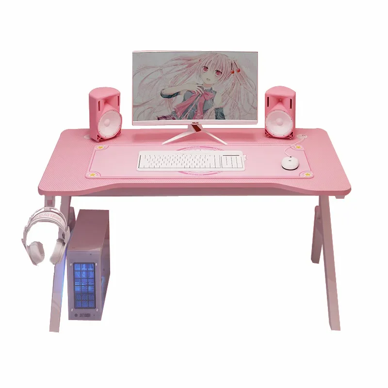 gaming desk chair set Pink study desk laptop table computer table Chair Combination gamer home live desk bedroom desktop game microphone computer desktop live stream microphone noise reduction