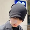 Men Women Hat Solid Color Fashionable Knitted Beanie Hat for Spring Autumn Solid Color Brimless Pile Hat with for Weather 2