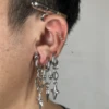 Boucles d'oreilles Punk Grunge Rock à rivets, chaîne, Cool, mode géométrique, goutte d'eau, gothique, breloque esthétique, bijoux, accessoires Hip Hop