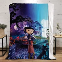 Coraline Fleece Blanket King Size Fluffy Soft Blankets & Throws Bed Throw Home Interior Microfiber Bedding Knitted Plaid Knee & 1