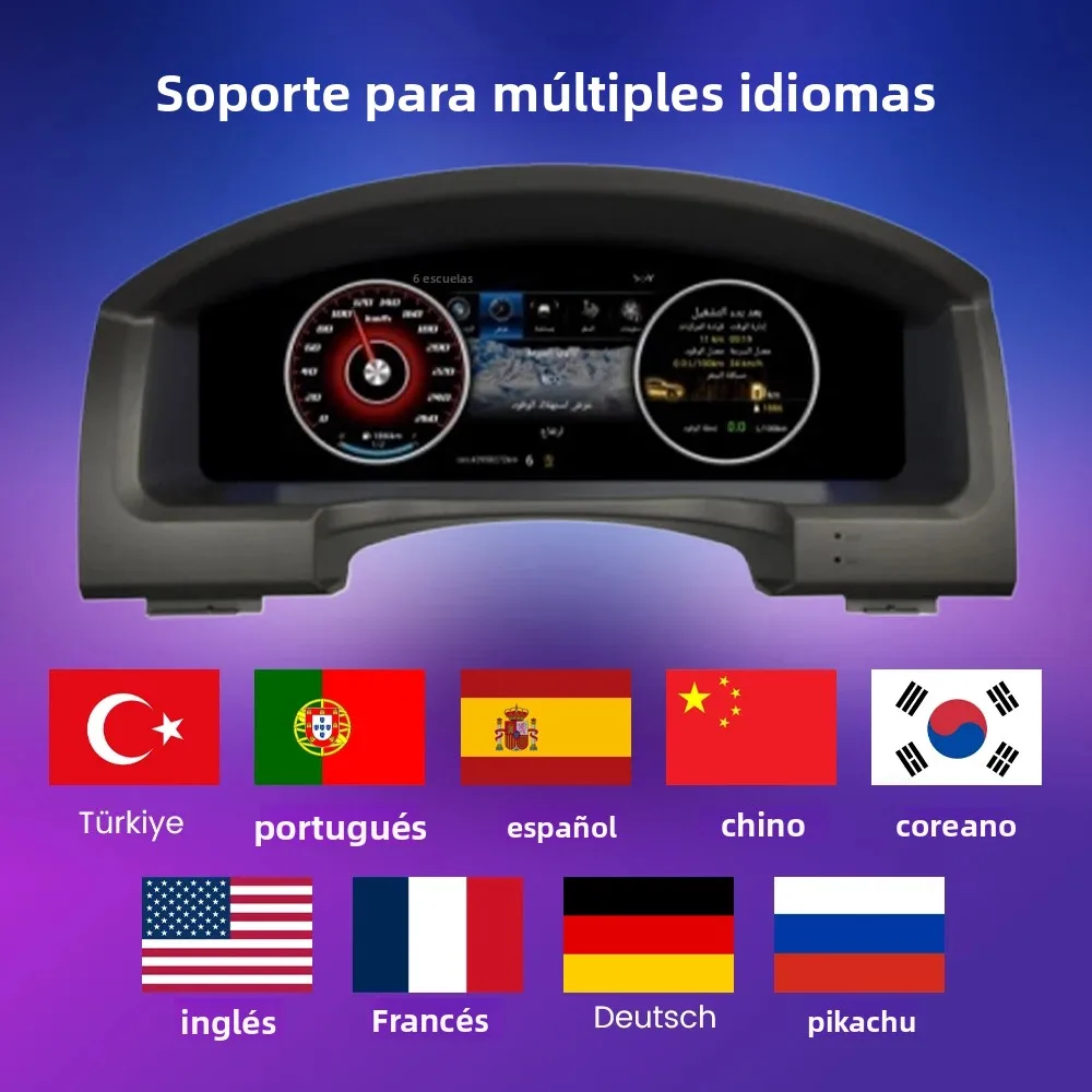 Grupo de instrumentos digitales LCD para Toyota Land Cruiser 2008-2019 velocímetro Panel de instrumentos virtuales tablero de cabina de 12,3 pulgadas 3