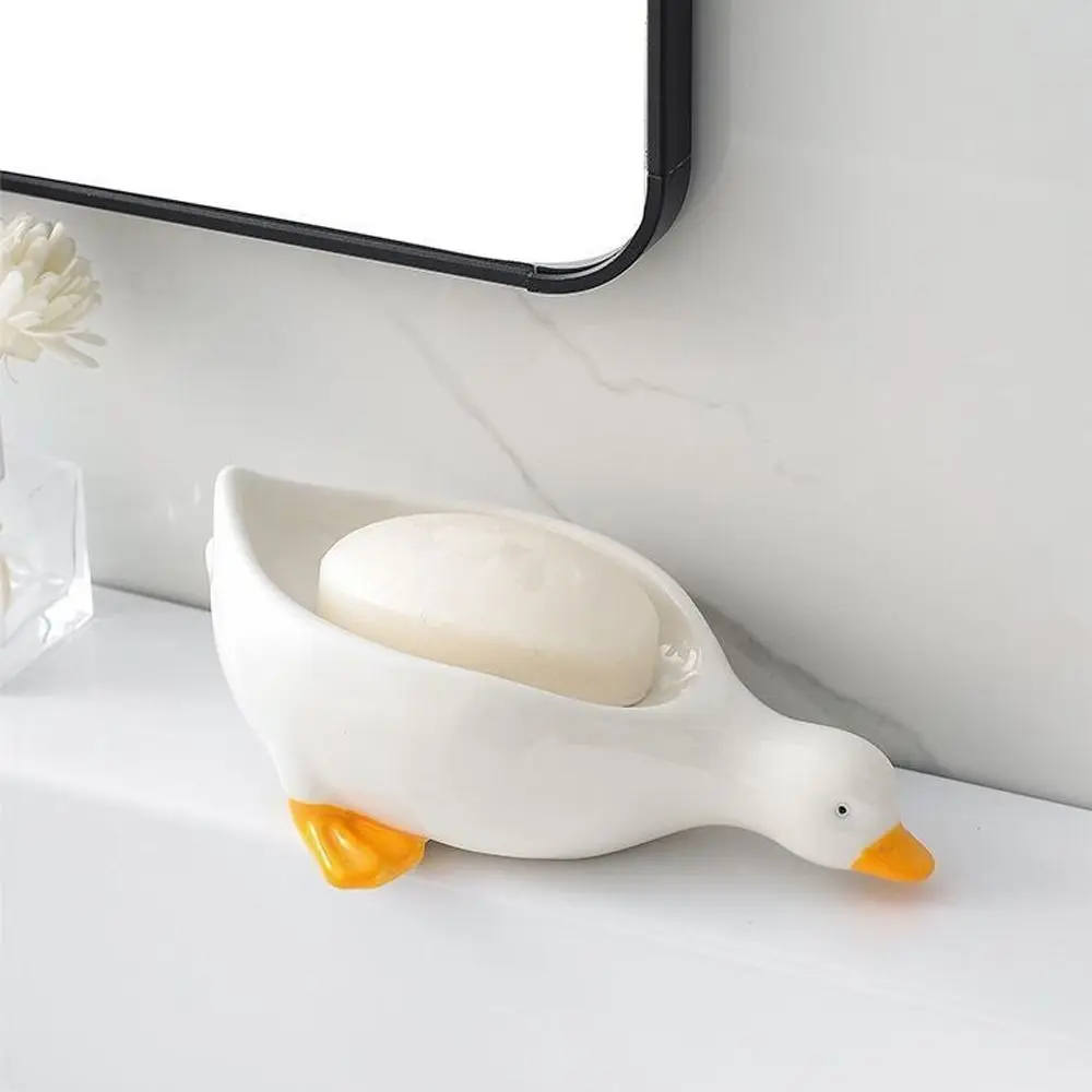 Description Picture 6 of itemYellow Duck Shape Soap Dish Cartoon Soap Box Durable Storage Rack Fashion Soap Container Tray Creative Storage Holder Stand Tray