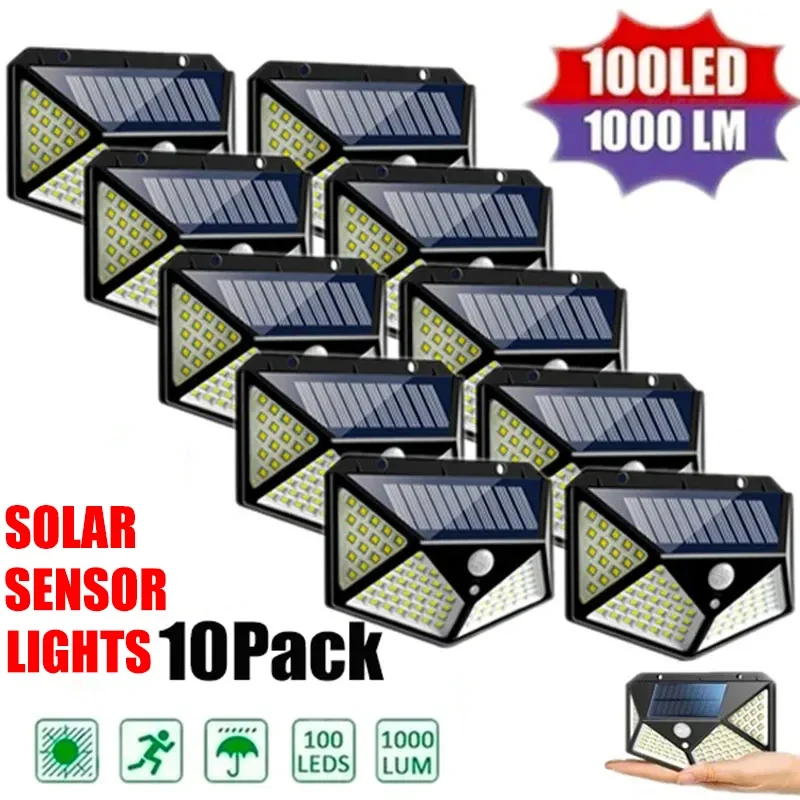 Solar lamp 100 LED Solar Wall Lamp Wireless with Motion Sensor Waterproof Garden Decoration Outdoor Wall Light