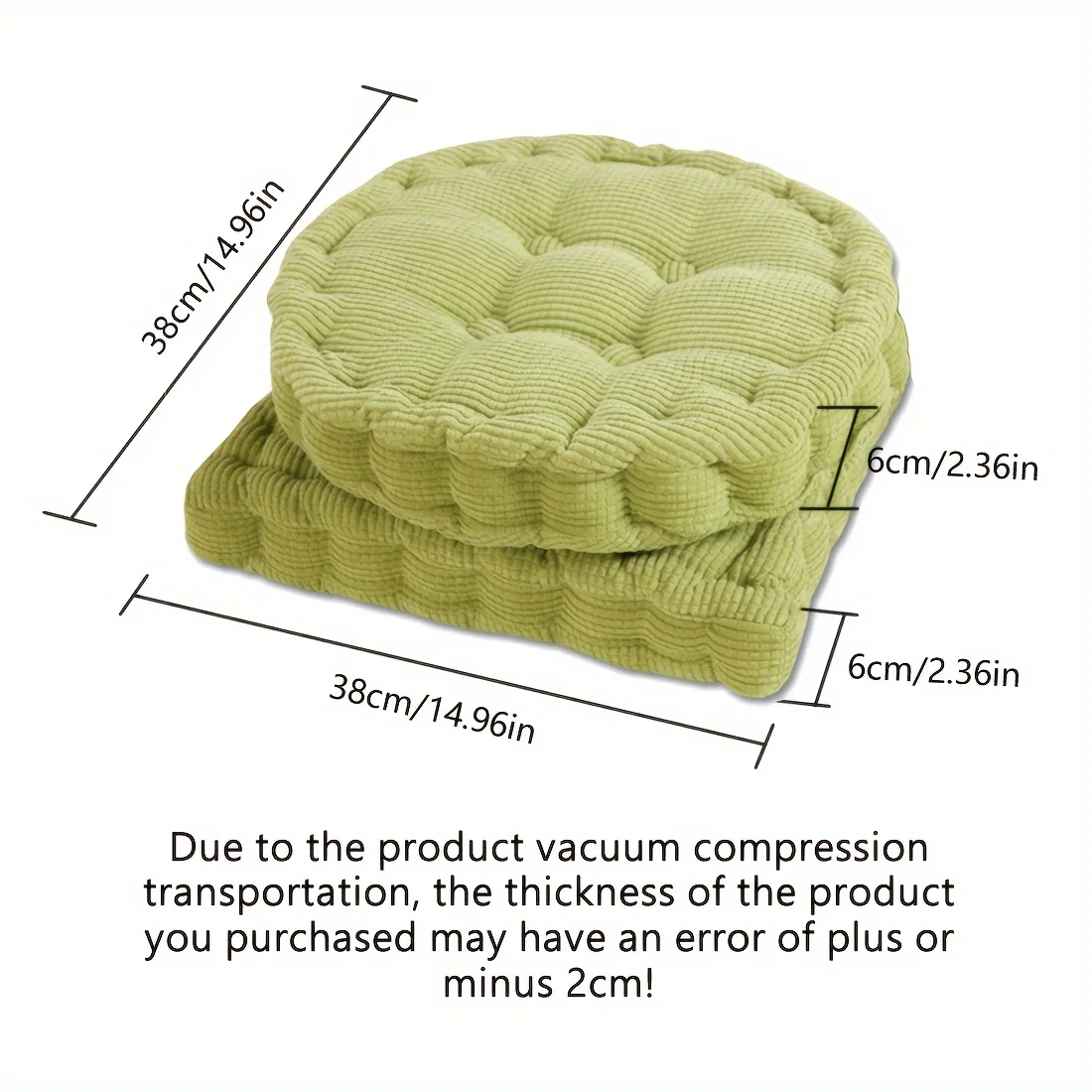 Inyahome Tufted Corduroy Thicken Floor Seat Cushion,for Balcony Tatami Meditation,Soft,Thickened for Office, Bedroom