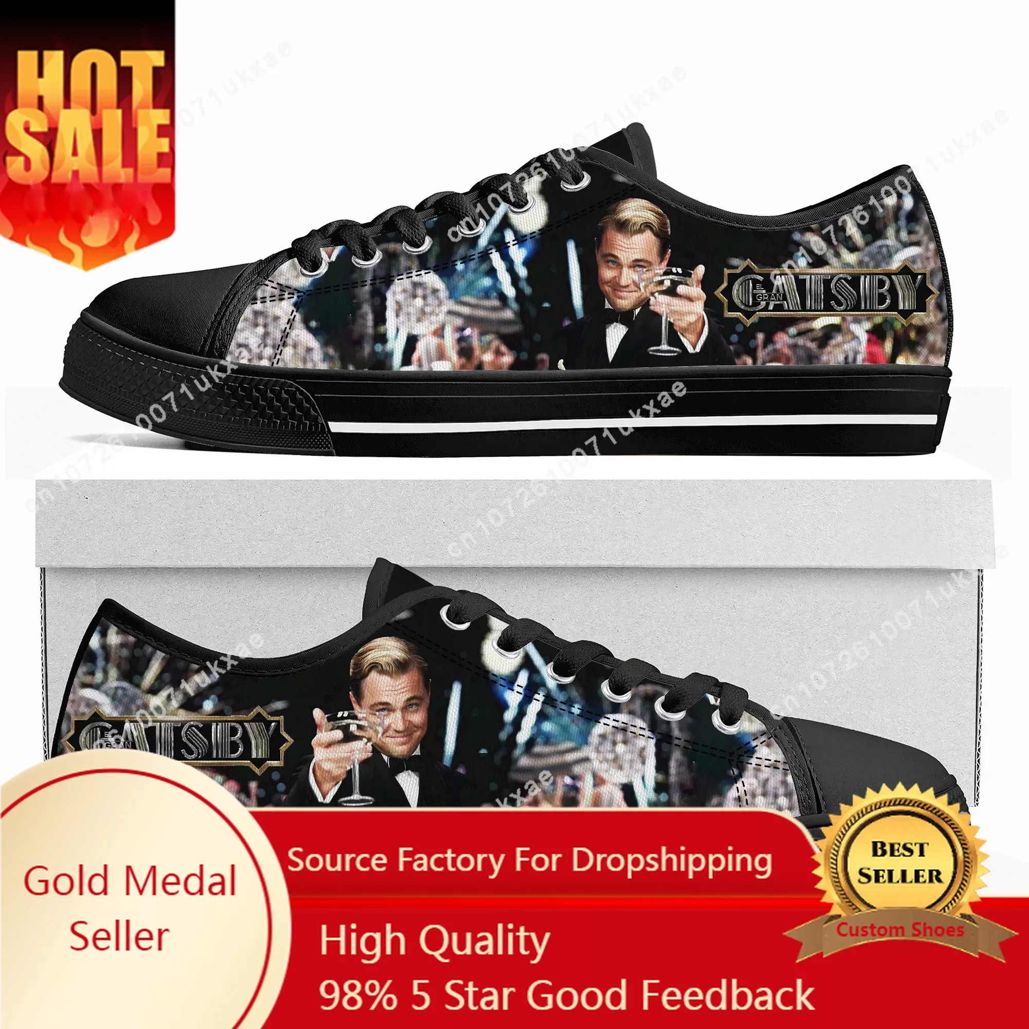 

Great Gatsby Low Top Sneakers Mens Womens Teenager High Quality Leonardo DiCaprio Canvas Sneaker couple Casual Shoes Custom Shoe