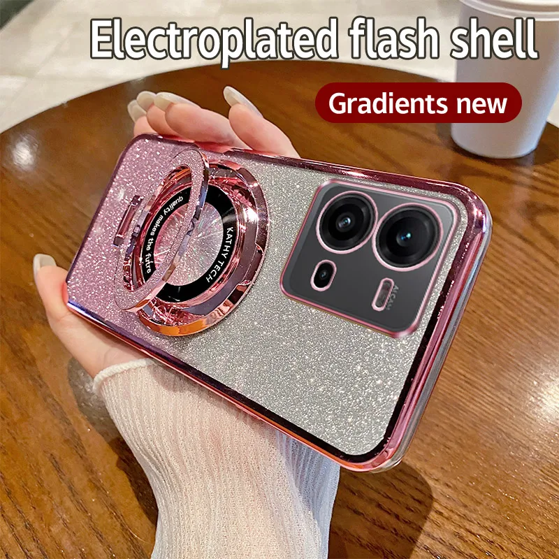 Radiant Glitter Shockproof TPU Case with Magnetic Wireless Charging Compatibility