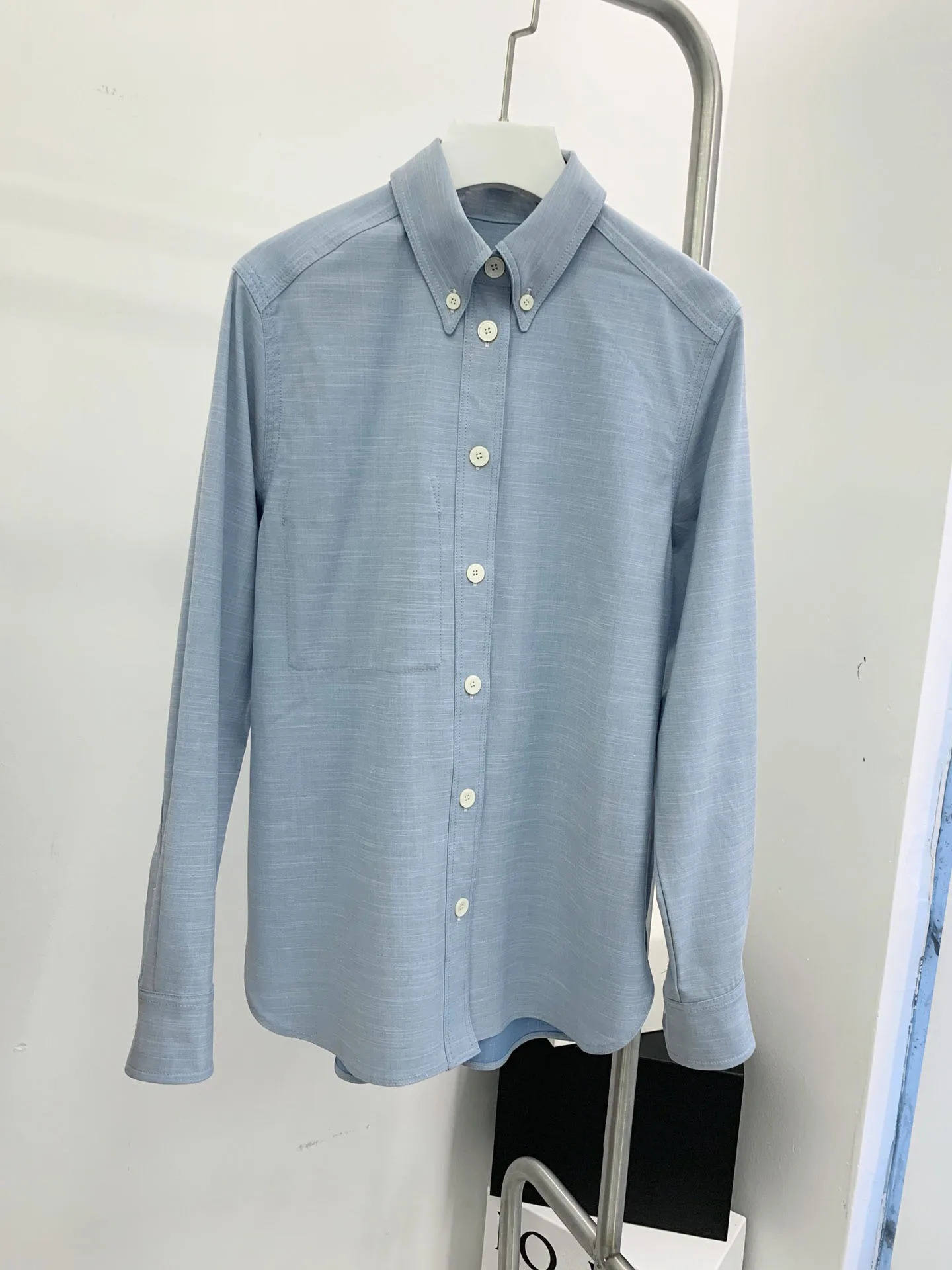 

Denim shirt lapel single-breasted design casual fashion 2023 summer new style 0403