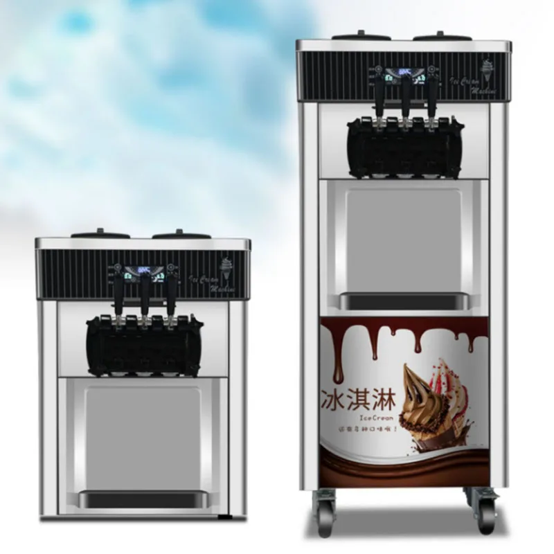 Soft Ice Cream Machine Commercial Fully Automatic Stainless Steel 220V/110V Vertical Sundae Refrigeration Equipments Cone Maker 3