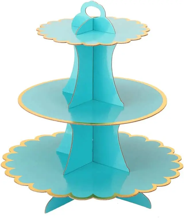 CardboardCupcakeStand3TierDessertTrayDisposablePaperMiniCake