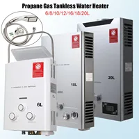 Chauffe-eau instantané au gaz GPL portable 6L-20L, sans réservoir, kit de chauffage domestique 1