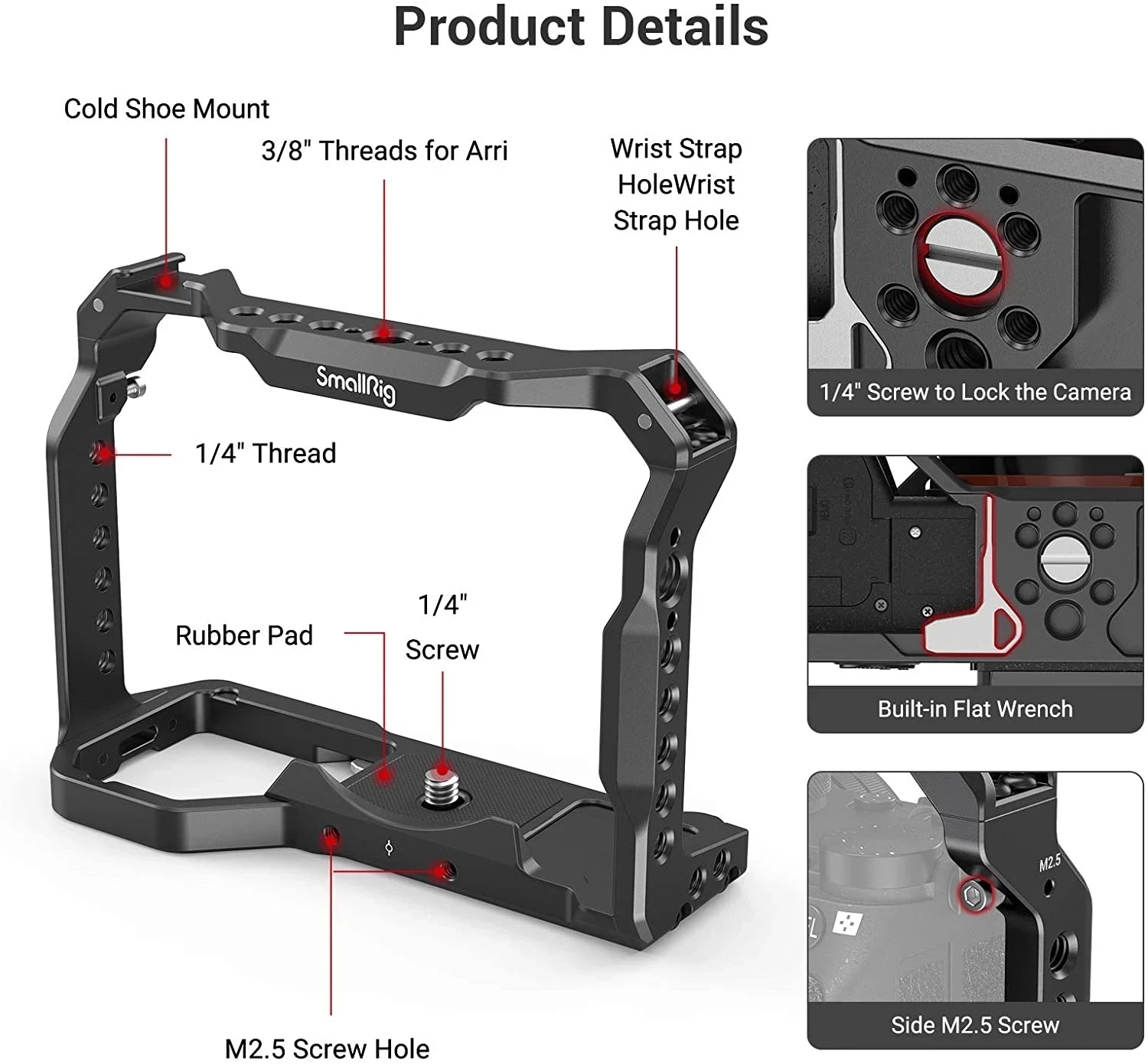 SmallRig α7III・α7RIII・α9用ケージ＋汎用トップハンドル Amazon | SmallRig A7 III・A7R III・A9用ケージ-2918