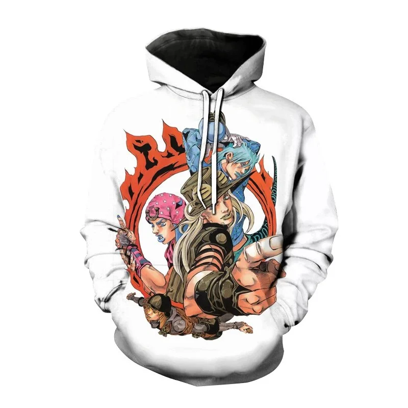 

New 3D Anime Jojos Bizarre Adventure Printing Hoodies For Men Jotaro Kujo Graphic Hooded Sweatshirts Harajuku Hoodie Clothes Top