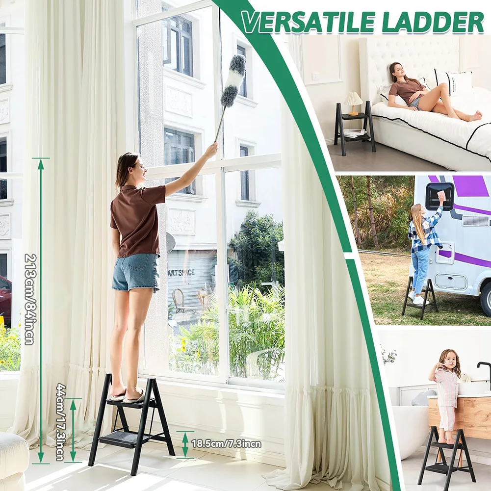 Work Ladder Platform Ladder Folding Step Stool Heavy Duty 330 Lbs Load Stepladder Small Kitchen/Closet Ladder for Adults/Kids Step