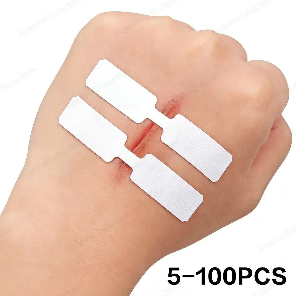 Butterfly Closure Bandage Strips in use diagram