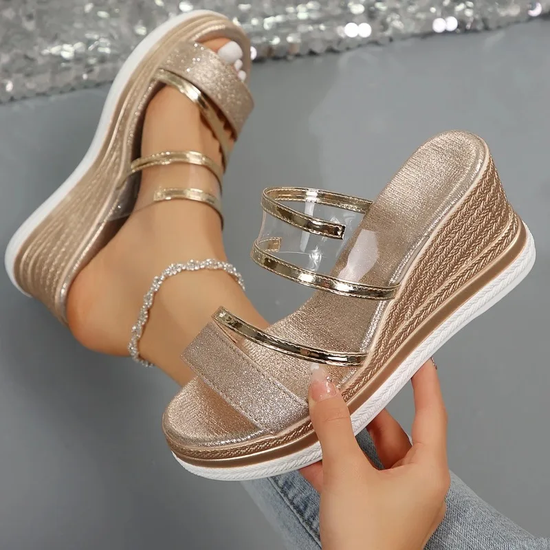Women Sandals New Casual Platform High Heels Shoes Wedges Luxury Designer Sandals Summer Comfort Sexy Sandals Ladies