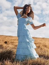  Dress women's spring and summer new temperamental short-sleeve backless lace printing cake skirt swing dress female 