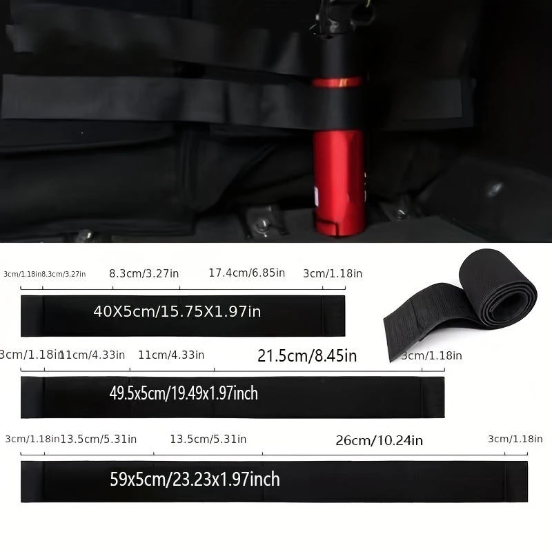 Organizer per Bagagliaio Auto con Nastri Magici Neri, Accessori Auto, Cinghie di Fissaggio, Borsa Portaoggetti, Nastri per Organizzazione Interna Auto - immagine 5