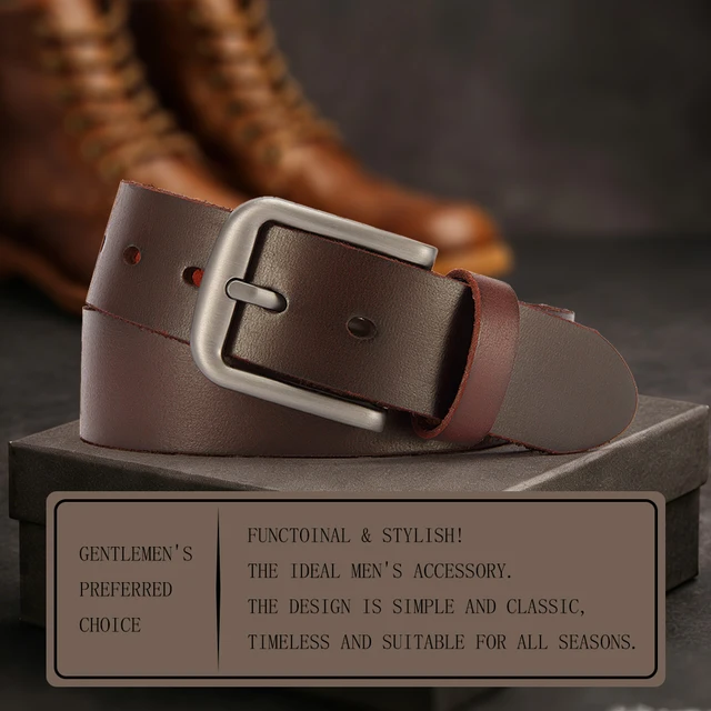Cuir véritable pour hommes haute qualité boucle jean peau de vache ceintures décontractées affaires Cowboy ceinture mâle créateur de mode 5 Cuir véritable pour hommes haute qualité boucle jean peau de vache ceintures décontractées affaires Cowboy ceinture mâle créateur de mode 5